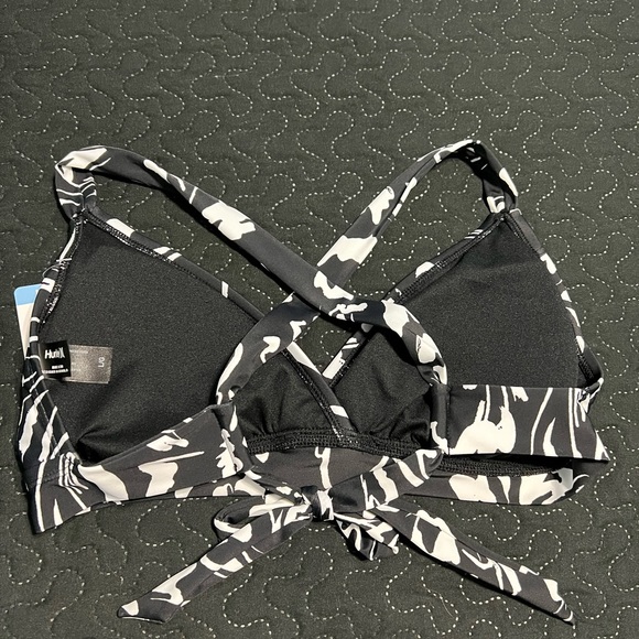 Hurley Ink Fresco Bikini Top swim bathing suit bra swimwear beach summer black - Picture 2 of 2